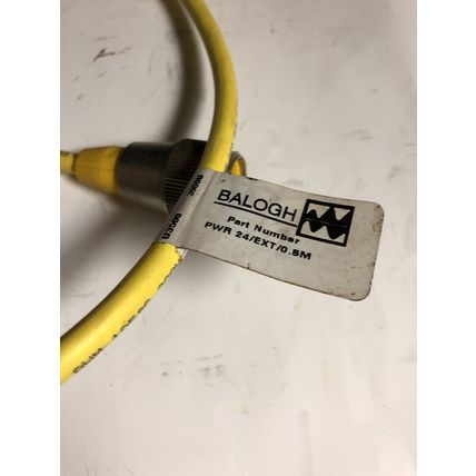new BALOGH ROBOTIC/MACHINE CABLE ASSEMBLY CORDSET PWR 24/EXT/0.5M,10150544,EX