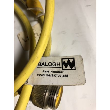 new BALOGH ROBOTIC/MACHINE CABLE ASSEMBLY CORDSET PWR 24/EXT/0.5M,10150544,EX