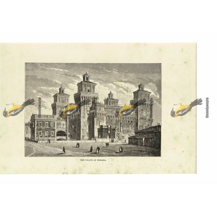 Palace At Ferrara, Italy, Book Illustration (Print), 1880