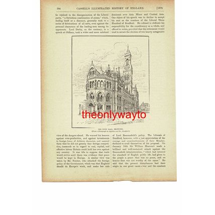 Town Hall, Bradford, Yorkshire, Book Illustration (Print), c1895