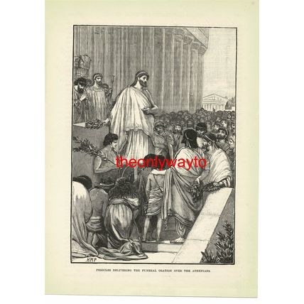 Pericles, Funeral Oration Over Athenians, Book Illustration (Print), 1888