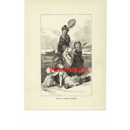 Group Of French Children, France, Book Illustration (Print), c1880