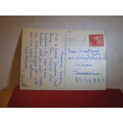 LUZERN, SWITZERLAND Lucerne used vintage postcard multiview 1973 postmark =