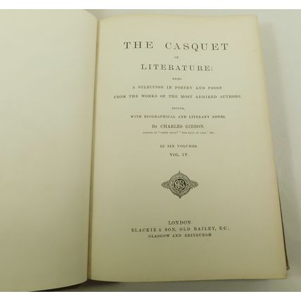 Antique Victorian Casquet Of Literature Poetry Prose Book Anthology Byron &c V4