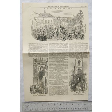 1850 engravings and article Warwick May Fair Show