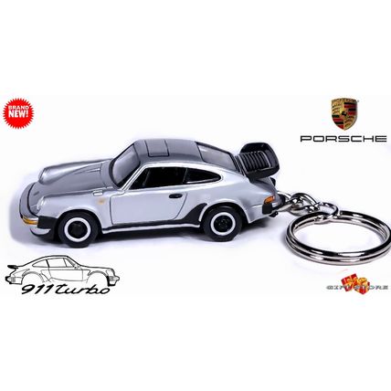 ULTRA RARE KEYCHAIN SILVER PORSCHE 911 CARRERA TURBO TEA TRAY