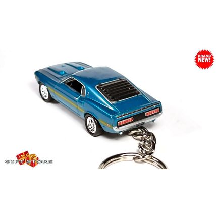 VERY RARE KEYCHAIN TURQUOISE 69 FORD MUSTANG SHELBY GT350 ❤️GREAT GIFT❤️