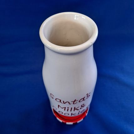 SANTA'S MILK & COOKIES Jug & Holder slot Christmas Plate for Cup Glass Mug