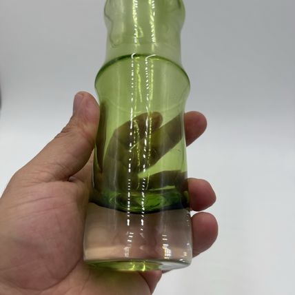 MCM SWEDISH ASEDA ART GLASS Green BO BORGSTROM GLASBRUK Bamboo VASE 9”