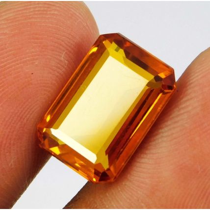11.70 Ct Natural Mandarin Orange Spessartite Garnet – Emerald Cut Loose Gems