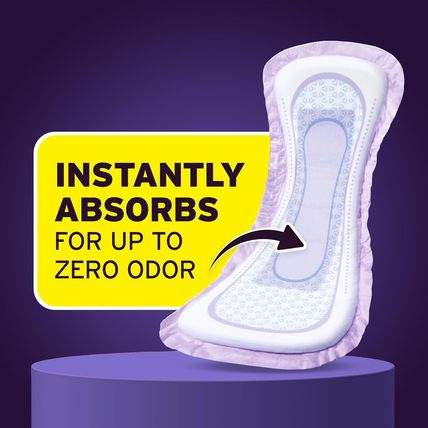 Poise Overnight Incontinence & Postpartum Pads for Bladder Leaks, 8 Drop Extra C