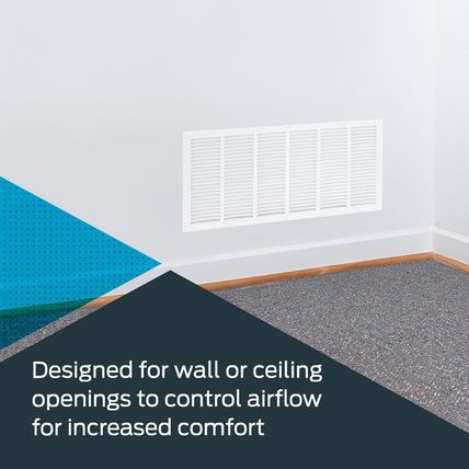 EZ-FLO 30 X 12 Inch White Return Vent Cover for Wall or Ceiling, Solid Steel Gri