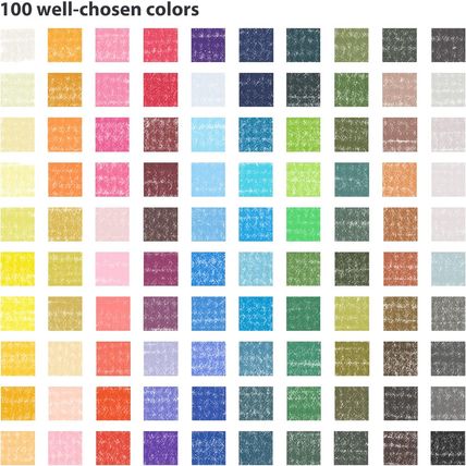 COLOUR BLOCK 100 Professional Grade Soft Pastels - Artist Chalk Set in Wooden Bo