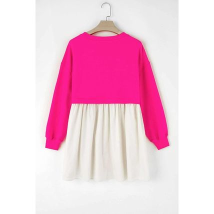 Rose Red Sweatshirt Poplin Mini Dress
