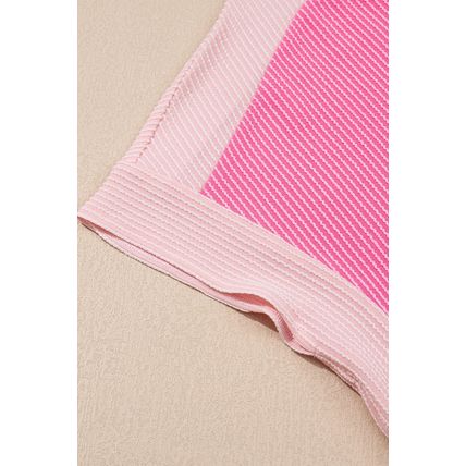 Sachet Pink 2-tone Colorblock Patchwork Corded 2pcs Outfit