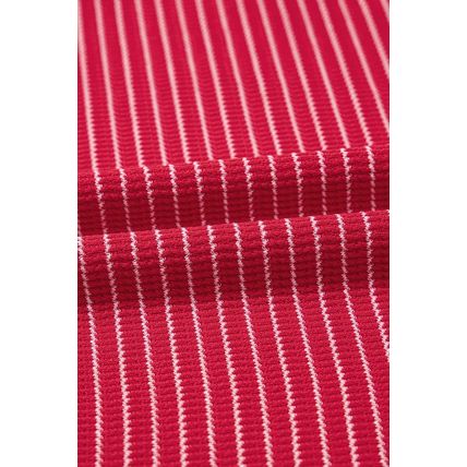 Red Stripe Criss Cross Side Slits Slim Fit Sleeveless Midi Dress