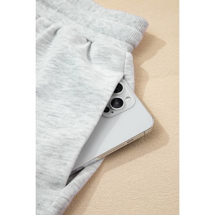 Light Grey Color Block Raw Hem Pullover and Casual Shorts Set
