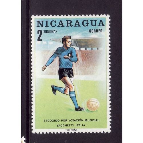 NICARAGUA 1970 WORLD FOOTBALL 2 COR FACCHETTI ITALY SG 1709 U/M MINT