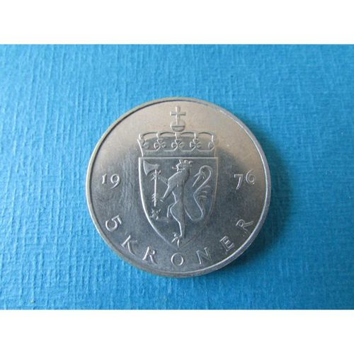 1976 NORWAY FIVE KRONER FREE POST. AAG