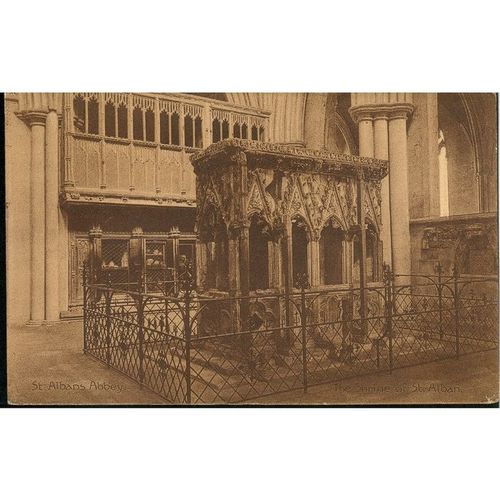 Antique GB PC - St. Albans Abbey, Hertfordshire - The Shrine Of St. Alban 1913