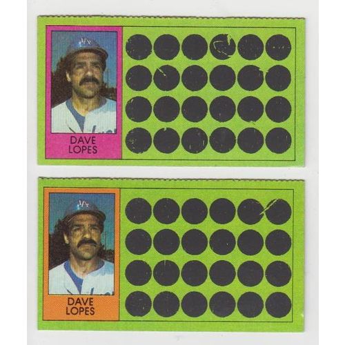 Both 1981 Topps Scratch-Off Variations Dave Lopes #92 cards –Scratchoffs-Dodgers