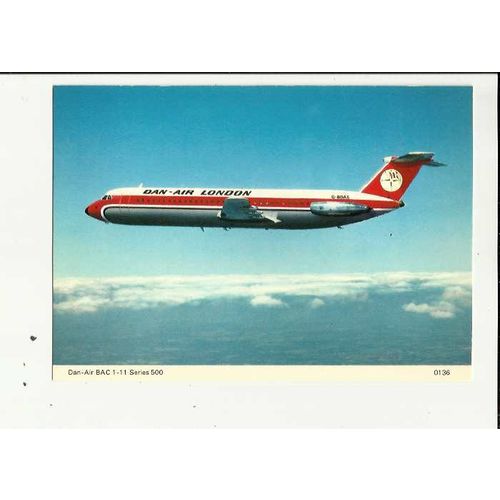 Aviation DAN-AIR BAC 1-11 500 Postcard by Skilton & Fry (0136)