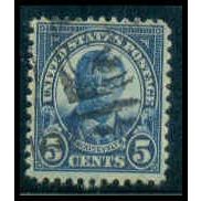 Used 637 5c Theodore Roosevelt Barely Clears M09220