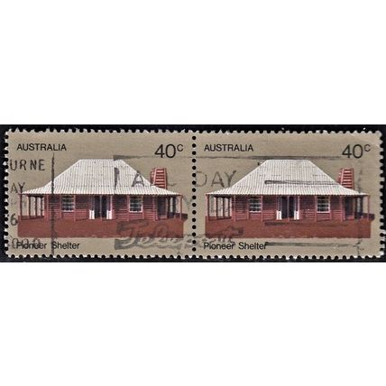 AUSTRALIA, 1972 40c Pioneer Life, SG 526 (Scott #535), used pair