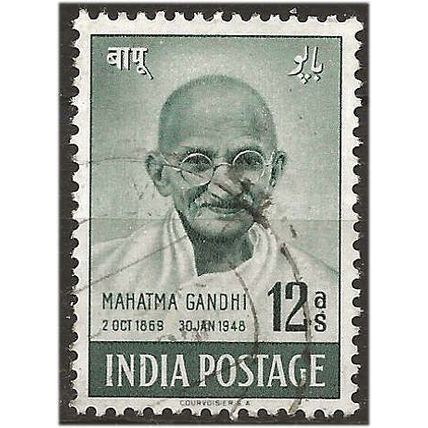 India 1948 SG307 12a Grey-Green Gandhi Fine Used