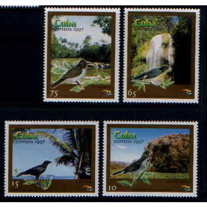 CUBA 1987 TOURISM BIRDS SET 4 VALS UM MINT
