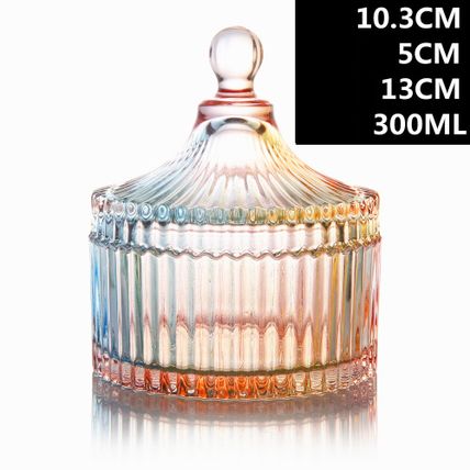 European Style Storage Jar Colorful Glass Candy Jar