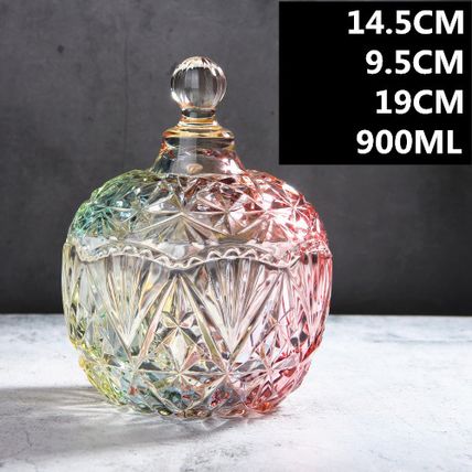 European Style Storage Jar Colorful Glass Candy Jar