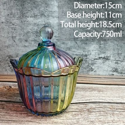 European Style Storage Jar Colorful Glass Candy Jar