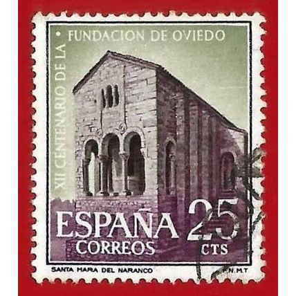 ESPAÑA. SPAIN. 1961. EDIFIL # 1394. FUNDACION DE OVIEDO. SANTA MARIA DEL NARANCO