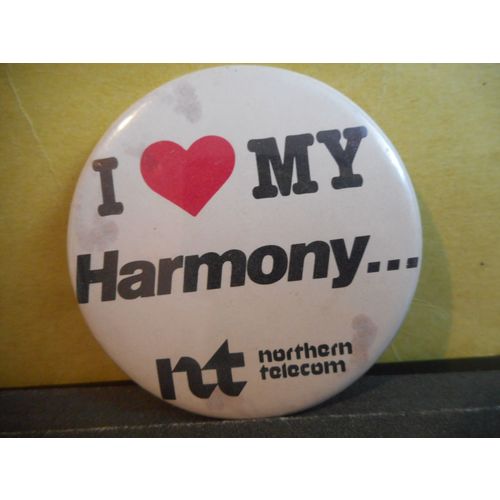 Northern Telecom Pinback,I Love My Harmony....Telephone