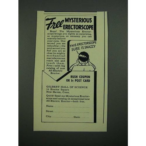 1938 Gilbert Hall of Science Mysterious Erectorscope Ad