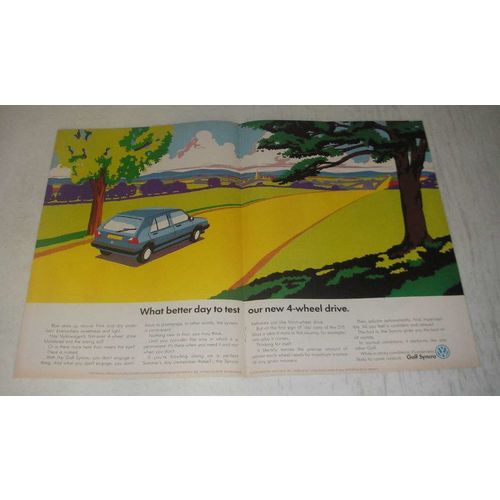 1989 Volkswagen Golf Syncro Car Ad - What better day to test