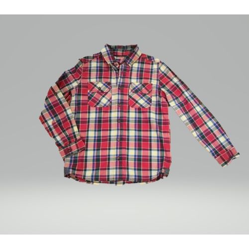Boys Age 11-12yrs Long Sleeve chequed shirt - ( Nutmeg )