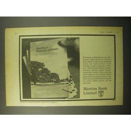 1965 Martins Bank Limited Ad - Starting a Business in Britain