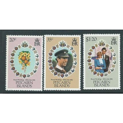 pitcairn islands stamps charles and diana royalty mnh sg219 set sg 219