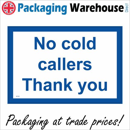 SE123 NO COLD CALLERS THANK YOU SIGN SALESPERSON DOOR WALL PLAQUE UNINVITED HOME