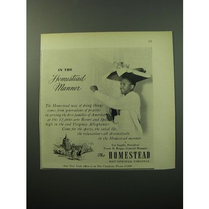 1950 The Homestead Resort Ad - In the Homestead Manner