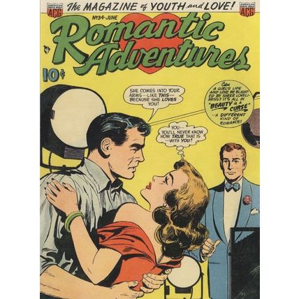 Romantic Adventures 1950s Comic Book Beauty Is A Curse Postcard