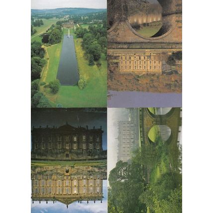 Chatsworth House Bakewell Canal Pond & Bridge Over River 4x Postcard s