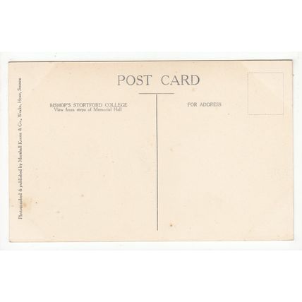 View from Memorial Hall Bishop's Stortford College Postcard Hertfordshire