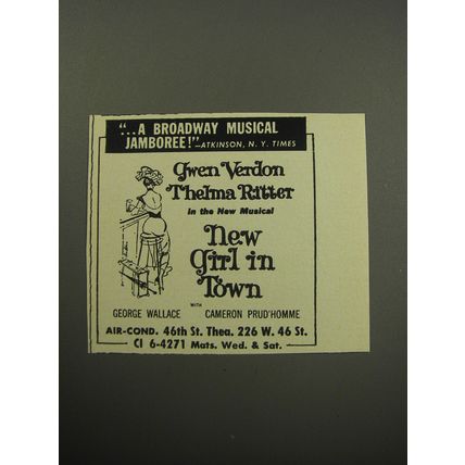 1957 New Girl In Town Play Ad - A Broadway musical jamboree