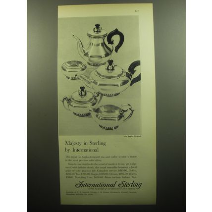 1958 International Sterling La Paglia Tea and Coffee Service Advertisement