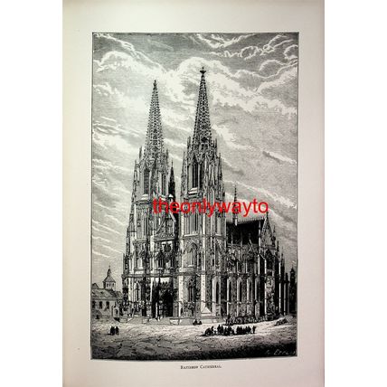 Ratisbon (Regensburg) Cathedral, Germany, Book Illustration (Print), 1893