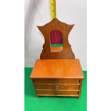 Gunther Mele 1970's Wooden Jewelry Box with Drawers, Vintage Jewellery Organizer
