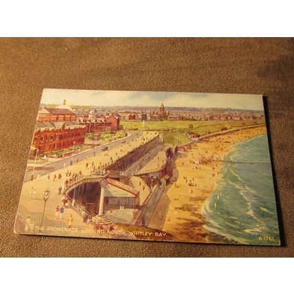Valentines Postcard - Promenade, Whitley Bay - Artist EW Trick A1761